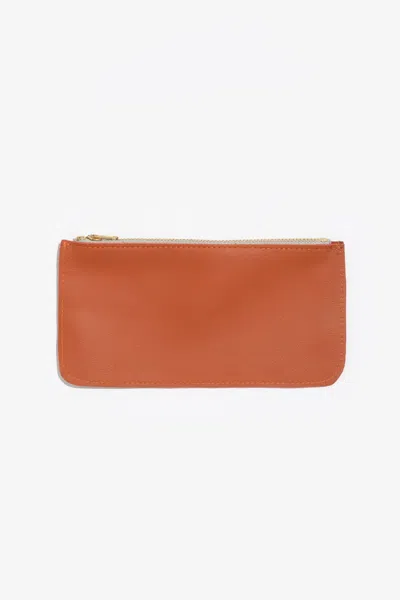 Los Angeles Apparel Rlh3435 - Leather Wallet Pouch In Persimmon