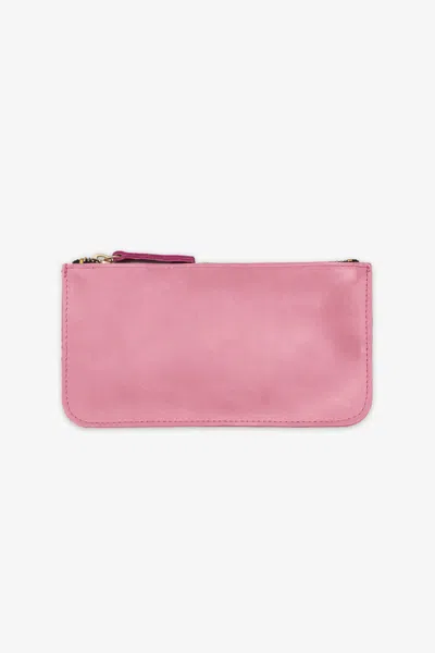 Los Angeles Apparel Rlh3435 - Leather Wallet Pouch In Pink