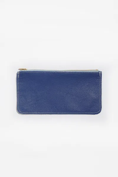 Los Angeles Apparel Rlh3435 - Leather Wallet Pouch In Royal