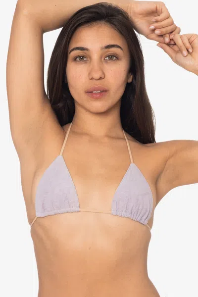 Los Angeles Apparel Rlh3436 - Leather Nylon String Bikini Top In Purple