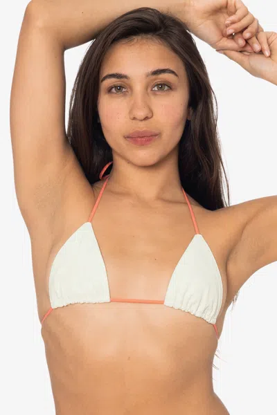 Los Angeles Apparel Rlh3436 - Leather Nylon String Bikini Top In White