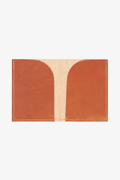 Los Angeles Apparel Rlh3449 - Double Card Holder Wallet In Cognac