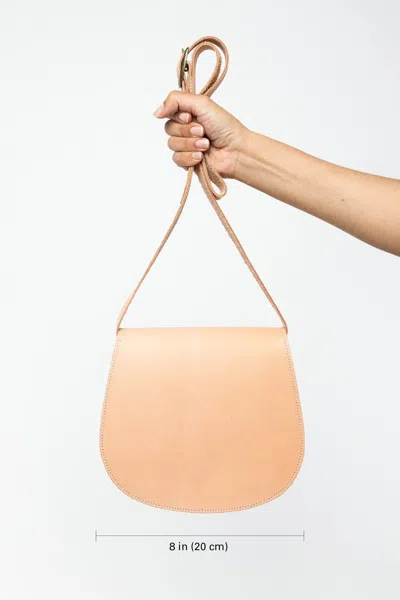 Los Angeles Apparel Rlh3453 - Classic Leather Saddle Bag In Natural