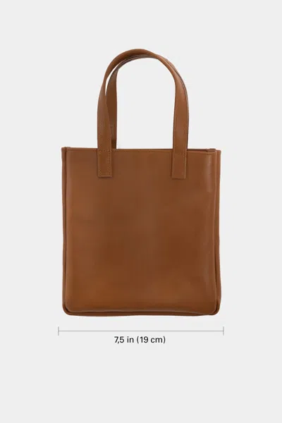 Los Angeles Apparel Rlh3455 - Mini Leather Tote Bag In Tan