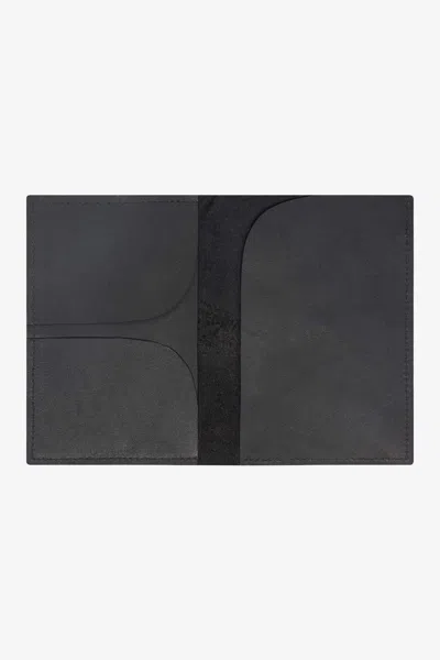 Los Angeles Apparel Rlh3470 - Leather Passport Wallet In Matte Black