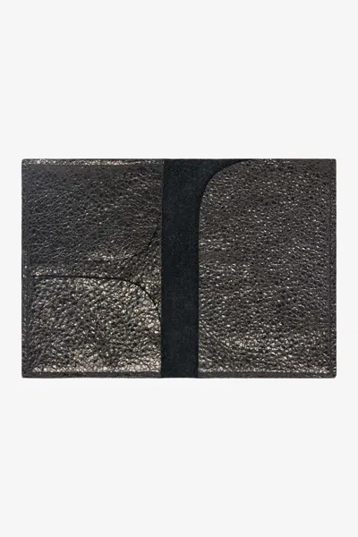 Los Angeles Apparel Rlh3470 - Leather Passport Wallet In Obsidian