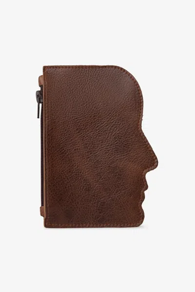 Los Angeles Apparel Rlh3494 - Leather Silhouette Pouch In Distressed Chestnut