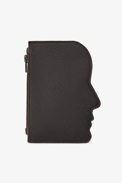 Los Angeles Apparel Rlh3494 - Leather Silhouette Pouch In Espresso