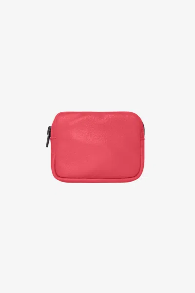 Los Angeles Apparel Rlh3495 - Small Leather Utility Pouch In Strawberry