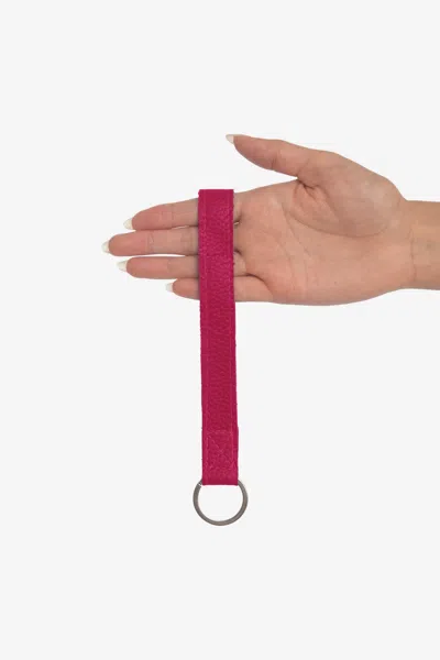 Los Angeles Apparel Rlh505 - Leather Strap Key Ring In Pink