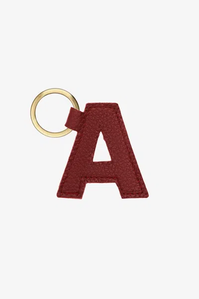 Los Angeles Apparel Rlh520 - Leather Alphabet Keychain In A Oxblood