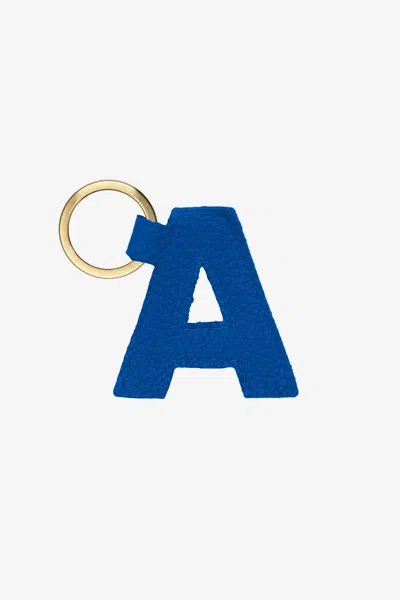 Los Angeles Apparel Rlh520 - Leather Alphabet Keychain In A Royal
