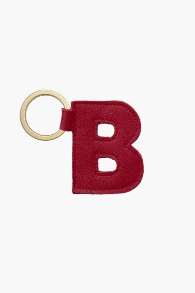 Los Angeles Apparel Rlh520 - Leather Alphabet Keychain In B Cherry Red