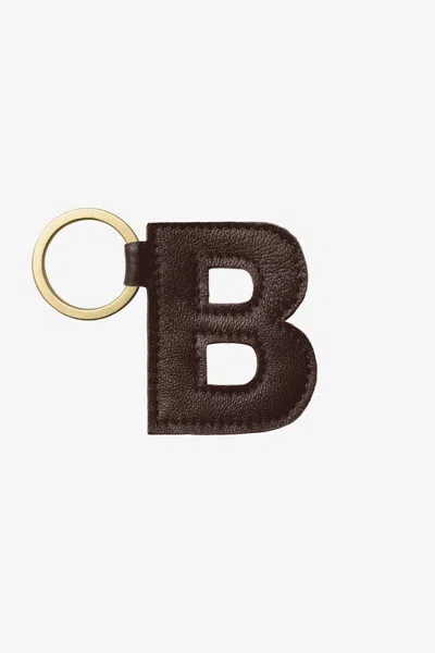 Los Angeles Apparel Rlh520 - Leather Alphabet Keychain In B Espresso