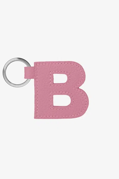 Los Angeles Apparel Rlh520 - Leather Alphabet Keychain In B Pink