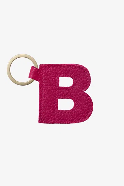 Los Angeles Apparel Rlh520 - Leather Alphabet Keychain In B Raspberry