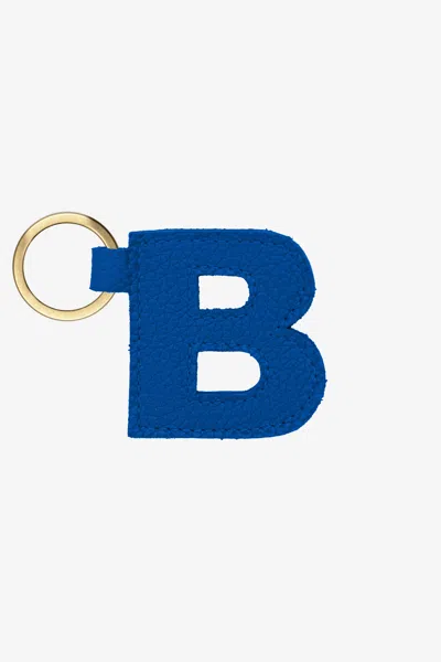Los Angeles Apparel Rlh520 - Leather Alphabet Keychain In B Royal