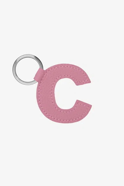 Los Angeles Apparel Rlh520 - Leather Alphabet Keychain In C Pink