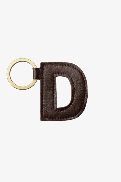 Los Angeles Apparel Rlh520 - Leather Alphabet Keychain In D Espresso
