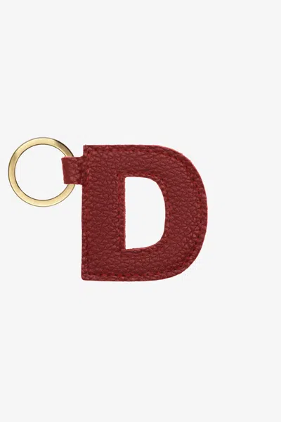 Los Angeles Apparel Rlh520 - Leather Alphabet Keychain In Brown