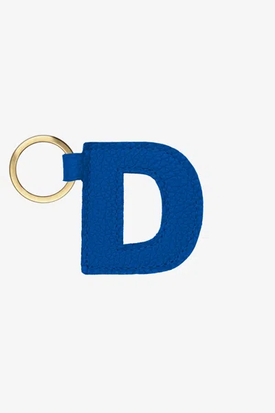 Los Angeles Apparel Rlh520 - Leather Alphabet Keychain In D Royal