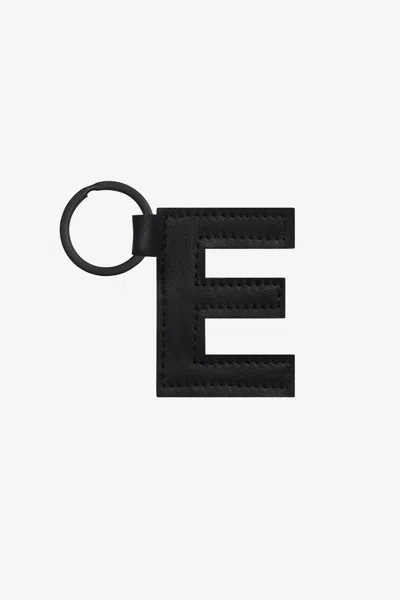 Los Angeles Apparel Rlh520 - Leather Alphabet Keychain In Black
