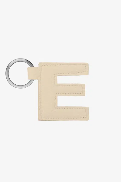 Los Angeles Apparel Rlh520 - Leather Alphabet Keychain In E Bone