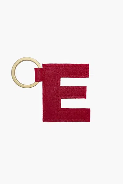 Los Angeles Apparel Rlh520 - Leather Alphabet Keychain In E Cherry Red