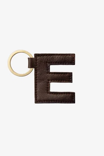 Los Angeles Apparel Rlh520 - Leather Alphabet Keychain In E Espresso