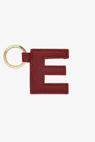Los Angeles Apparel Rlh520 - Leather Alphabet Keychain In E Oxblood