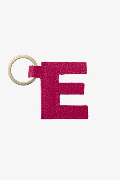 Los Angeles Apparel Rlh520 - Leather Alphabet Keychain In Pink