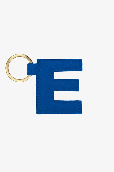 Los Angeles Apparel Rlh520 - Leather Alphabet Keychain In E Royal
