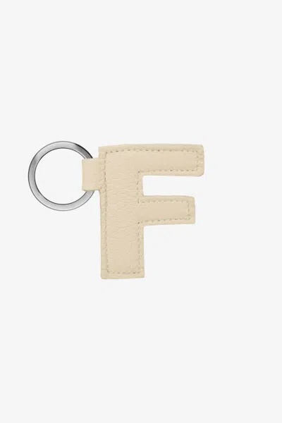 Los Angeles Apparel Rlh520 - Leather Alphabet Keychain In F Bone