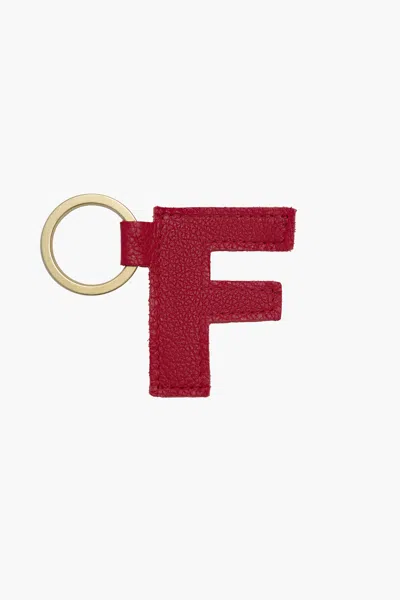 Los Angeles Apparel Rlh520 - Leather Alphabet Keychain In F Cherry Red
