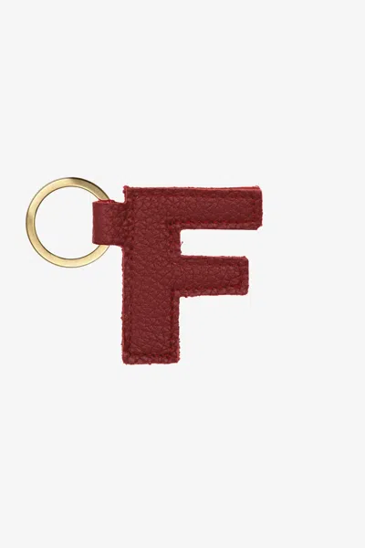 Los Angeles Apparel Rlh520 - Leather Alphabet Keychain In Brown