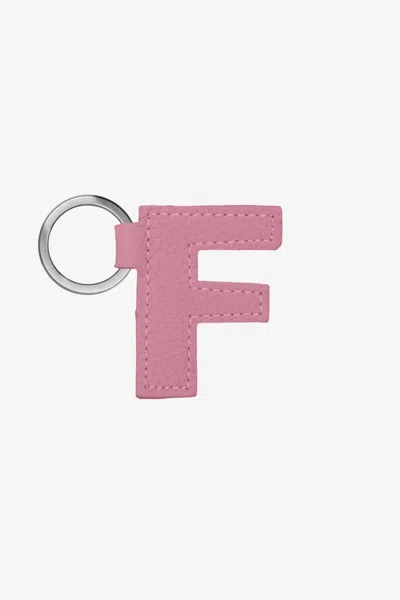 Los Angeles Apparel Rlh520 - Leather Alphabet Keychain In Pink