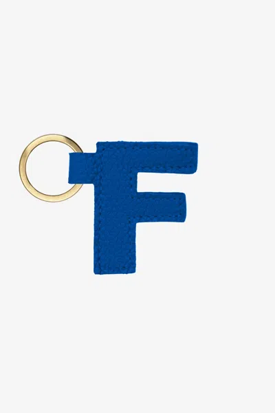 Los Angeles Apparel Rlh520 - Leather Alphabet Keychain In F Royal