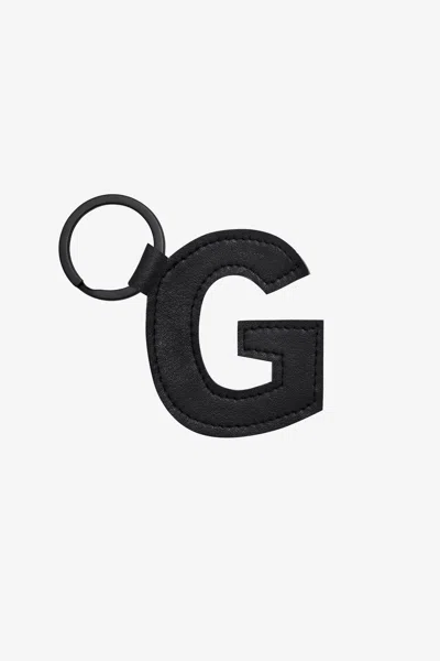 Los Angeles Apparel Rlh520 - Leather Alphabet Keychain In G Black