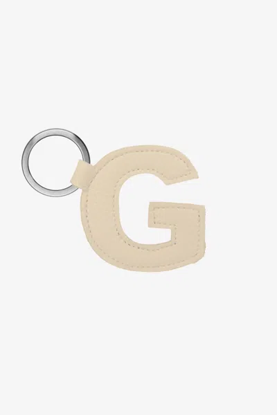 Los Angeles Apparel Rlh520 - Leather Alphabet Keychain In G Bone
