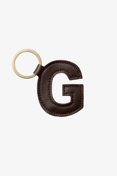 Los Angeles Apparel Rlh520 - Leather Alphabet Keychain In G Espresso