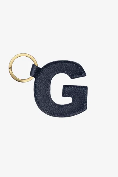 Los Angeles Apparel Rlh520 - Leather Alphabet Keychain In G Navy