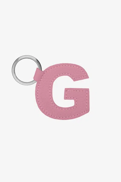 Los Angeles Apparel Rlh520 - Leather Alphabet Keychain In G Pink
