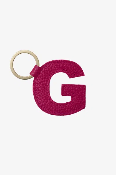 Los Angeles Apparel Rlh520 - Leather Alphabet Keychain In G Raspberry