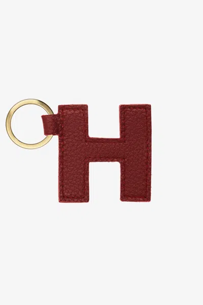 Los Angeles Apparel Rlh520 - Leather Alphabet Keychain In H Oxblood