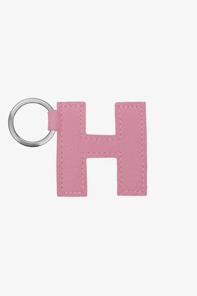 Los Angeles Apparel Rlh520 - Leather Alphabet Keychain In H Pink