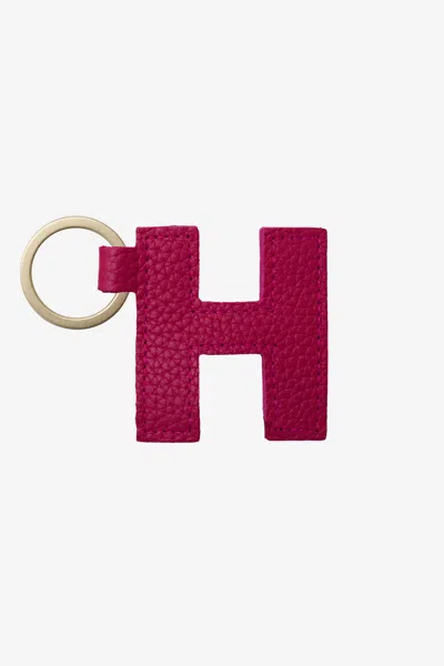 Los Angeles Apparel Rlh520 - Leather Alphabet Keychain In H Raspberry
