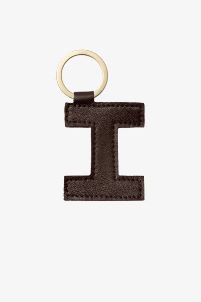 Los Angeles Apparel Rlh520 - Leather Alphabet Keychain In I Espresso