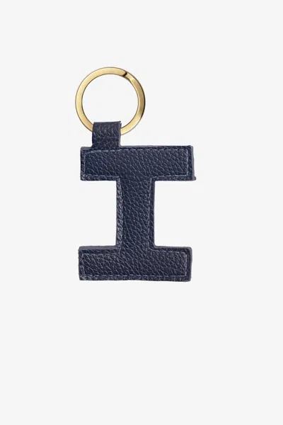 Los Angeles Apparel Rlh520 - Leather Alphabet Keychain In I Navy