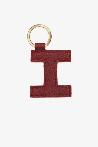 Los Angeles Apparel Rlh520 - Leather Alphabet Keychain In I Oxblood