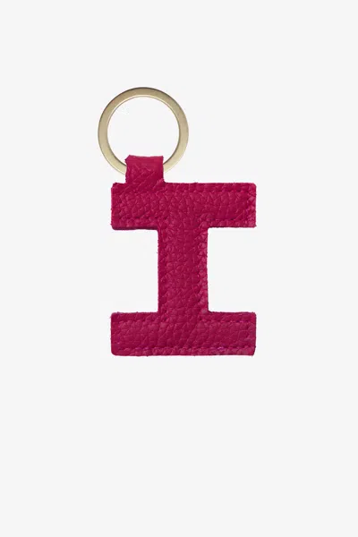 Los Angeles Apparel Rlh520 - Leather Alphabet Keychain In I Raspberry